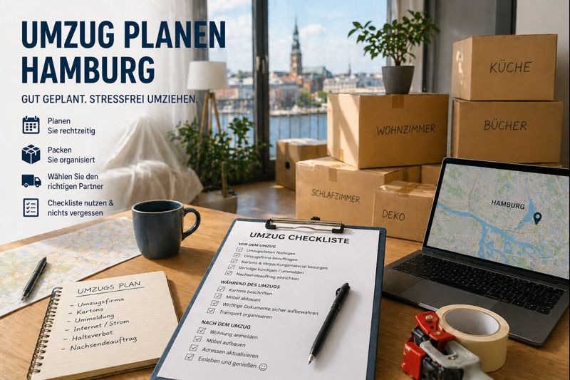 Umzug planen Hamburg – Schritt für Schritt stressfrei umziehen